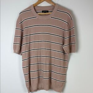 RW&CO. Pink and Blue Crew Neck Sweater Size Large